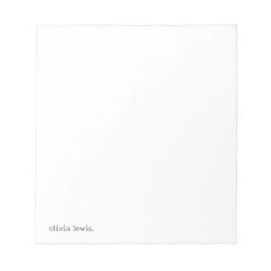Minimalist Personalized Typewriter-Style Name Notepad
