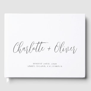 Minimalist Personalized Typography Wedding Guest Book