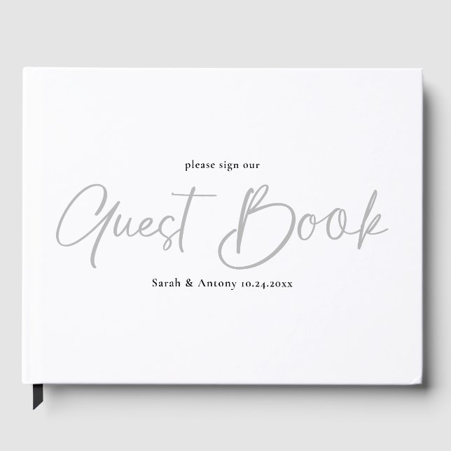 Minimalist Personalized Wedding Guestbook (Front)