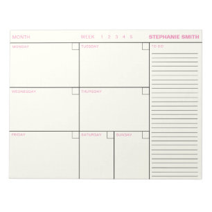 Minimalist Personalized Weekly Planner Agenda Note
