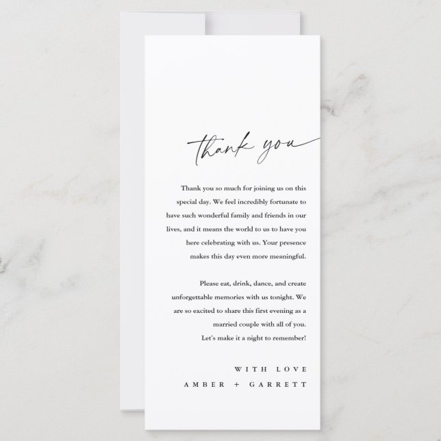 Minimalist Personalized Welcome & Thank You Card (Front)