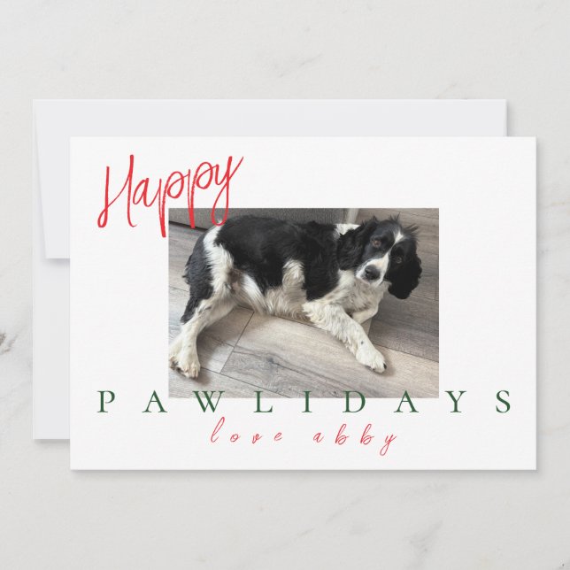 Minimalist Pet Christmas Card  (Front)