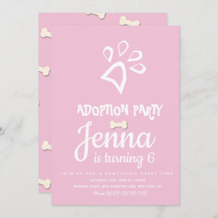 Minimalist Pet Dog Paw Birthday Party  Invitation