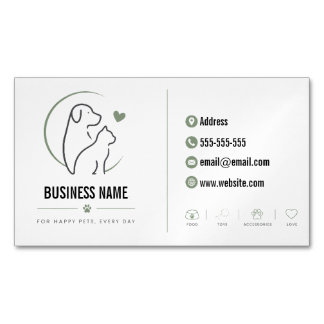 Minimalist Pet Shop Magnet Custom Business Card