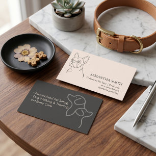 Minimalist Pet Sitter Business Card   Quiet Luxury