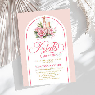 Minimalist petals and prosecco invite boho arch