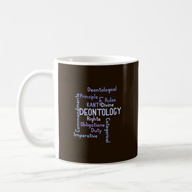 Minimalist Philosophy Deontology Word Sleek Black  Coffee Mug (Left)