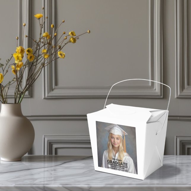 Minimalist Photo 8th Grade Graduation Favor Box (Creator Uploaded)