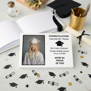 Minimalist Photo 8th Grade Graduation Guest Book