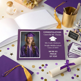 Minimalist Photo 8th Grade Graduation Guest Book