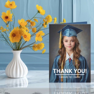 Minimalist Photo 8th Grade Graduation Thank You Card