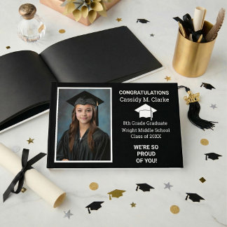 Minimalist Photo 8th Grade Graduation Yard Sign Guest Book
