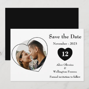 Minimalist Photo and Heart Save The Date Invitati Invitation