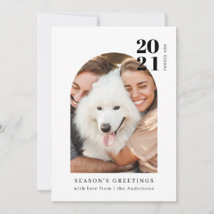 Minimalist Photo Arch Pink Christmas Party Invitation
