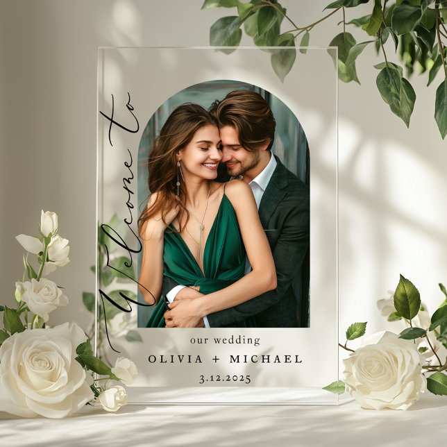 Minimalist Photo arch Wedding Welcome Acrylic Sign (Creator Uploaded)