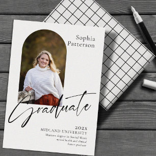 Minimalist Photo Black and White Announcement