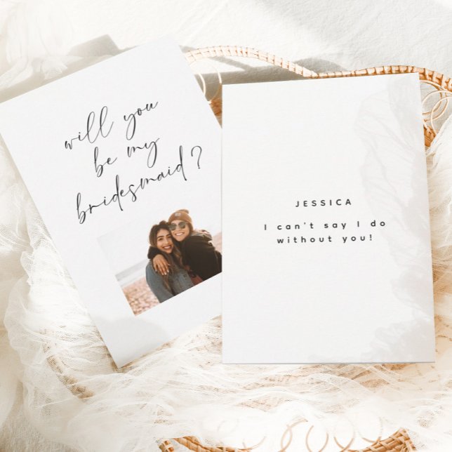 Minimalist Photo Bridesmaid Proposal Invitation (Creator Uploaded)