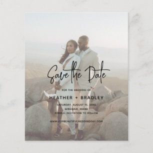 Minimalist Photo Budget Wedding Save the Date
