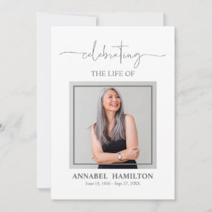 Minimalist Photo Card For Memorial Service