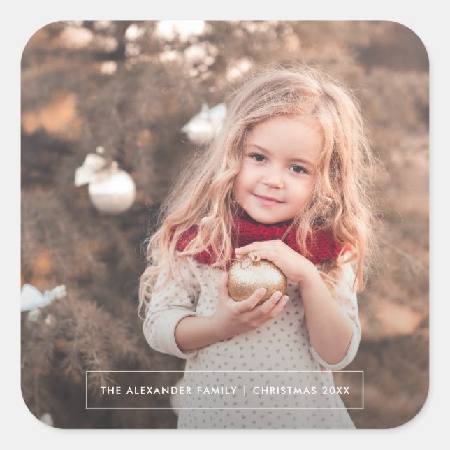 Minimalist Photo Christmas Sticker (Front)