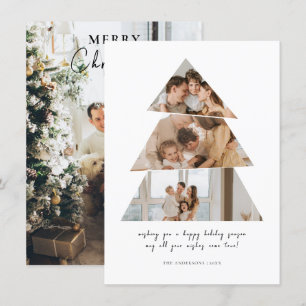 Minimalist Photo Christmas Tree Greetings Card