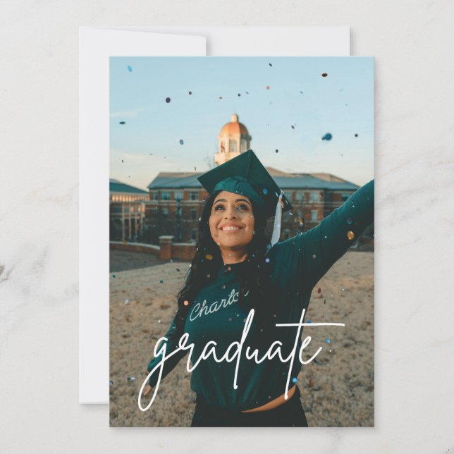 Minimalist Photo Collage Graduation party  Invitation (Front)