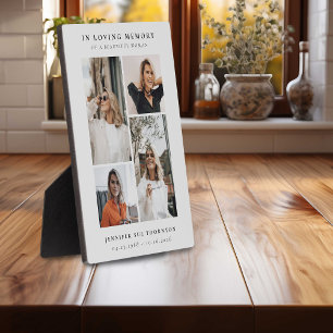 Minimalist Photo Collage In Loving Memory Plaque