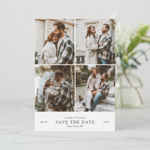Minimalist Photo Collage Two Sided Save the Date