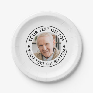 Minimalist Photo Custom Text Colors Paper Plate
