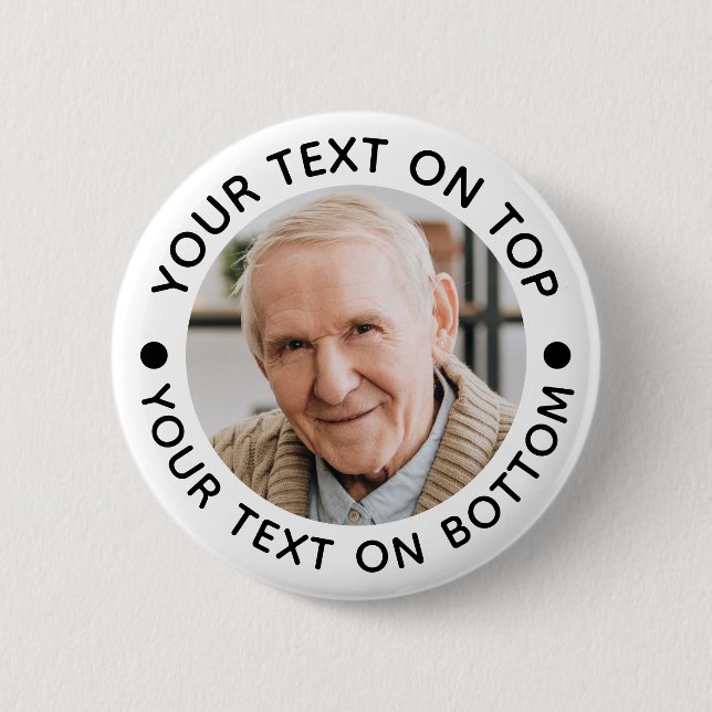 Minimalist Photo Custom Text Colours 2 Inch Round Button (Front)