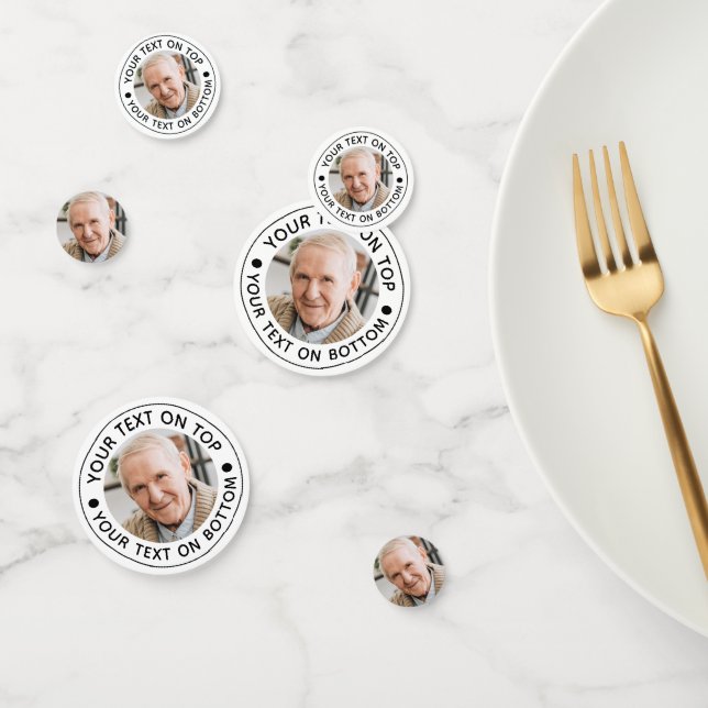 Minimalist Photo Custom Text Colours Table Confetti (Group)