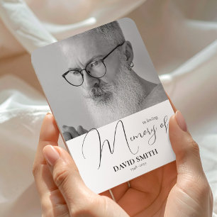 Minimalist Photo Elegant Funeral Memorial Keepsake Magnet