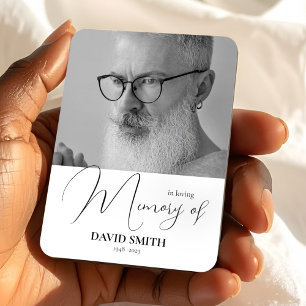 Minimalist Photo Elegant Funeral Memorial Keepsake Magnet