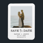 Minimalist Photo Elegant Modern Save The Date Magnet<br><div class="desc">A simple but elegant Save the Date magnet,  it features a photo on the front and back alongside modern graphic design that can be personalized with all of your wedding details.</div>