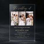 Minimalist Photo Elegant Modern Wedding 3 Photo Acrylic Invitations<br><div class="desc">Minimalist Photo Elegant Modern Wedding 3 Photo Acrylic Invitations combine simplicity with sophistication, presenting four cherished photos on a sleek, clear acrylic backdrop. This contemporary design merges personal memories with an elegant layout, allowing couples to showcase moments together while inviting guests in a unique, visually striking way. The minimalist style...</div>