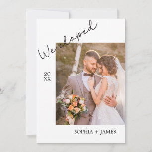 Minimalist Photo Elopement Wedding Announcement