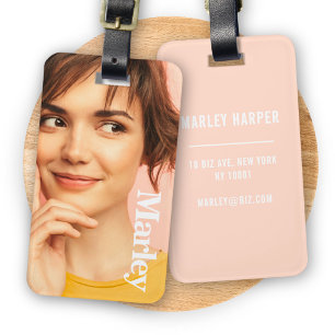 Minimalist Photo Full Photo Simple Chic Cute Fun Luggage Tag