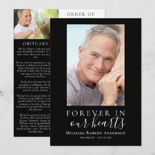 Minimalist Photo Funeral Order of Service Card