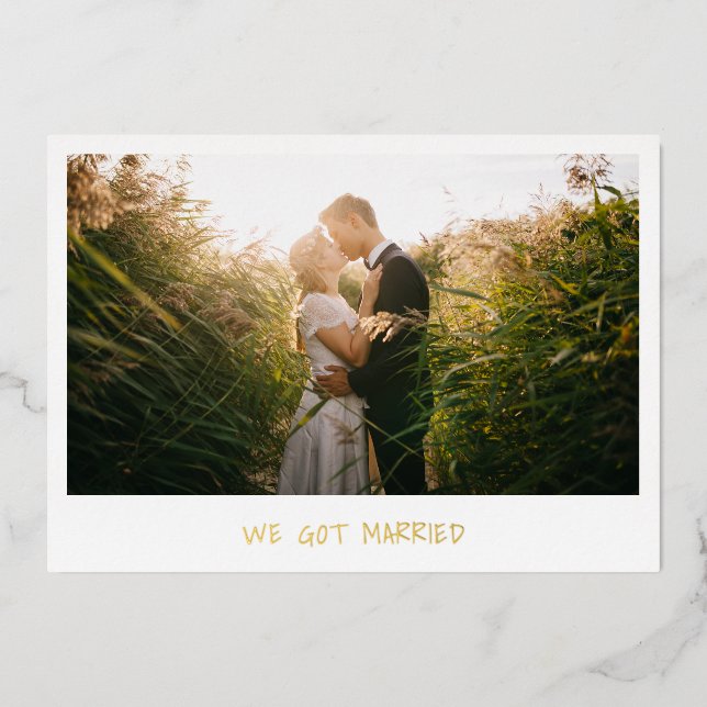 Minimalist Photo Gold Modern Wedding Reception (Front)