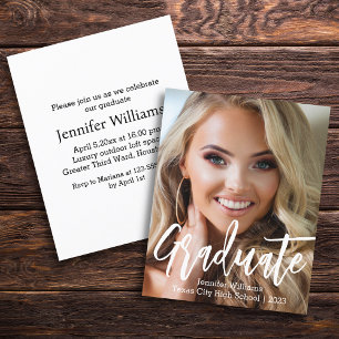 minimalist photo graduation 2026 party invitation 
