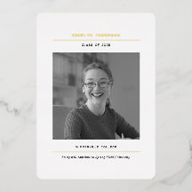 Minimalist photo graduation announcement cards