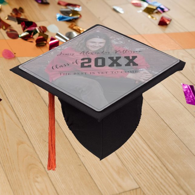 Minimalist Photo Graduation Cap Topper (Minimalist Photo Graduation Cap Topper)