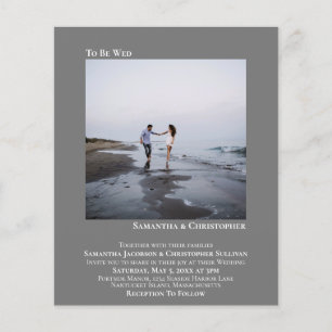 Minimalist Photo Grey Budget Wedding Invitation