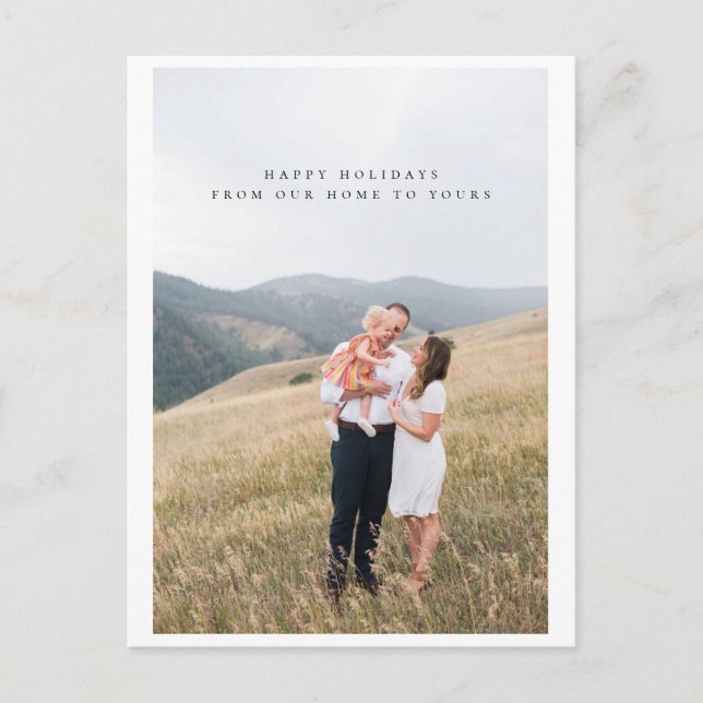Minimalist Photo Holiday Post Card (Front)
