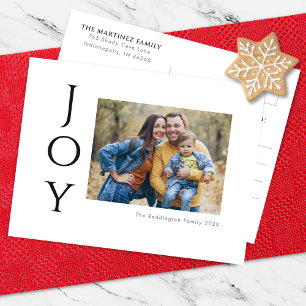 Minimalist Photo Joy Holiday Postcard