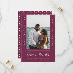 Minimalist Photo   Magenta Save The Date