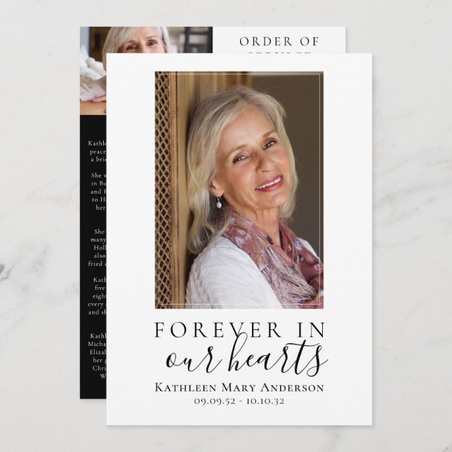 Minimalist Photo Memorial Service Program (Front/Back)