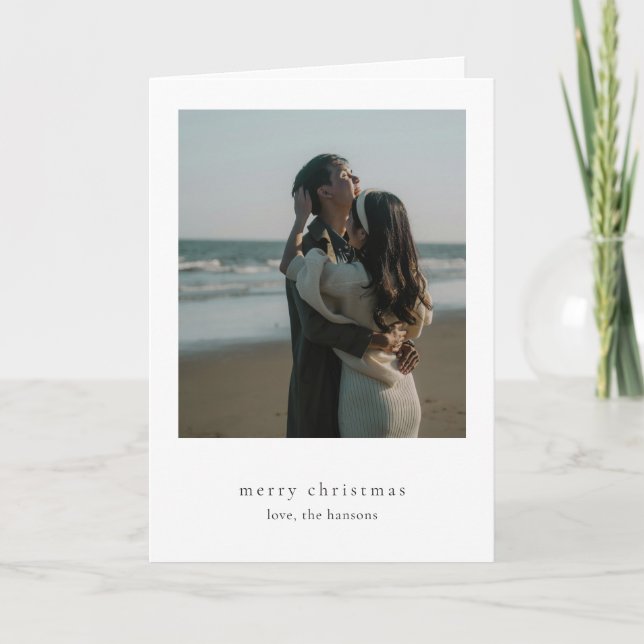 Minimalist Photo Modern Christmas Holiday Card (Front)
