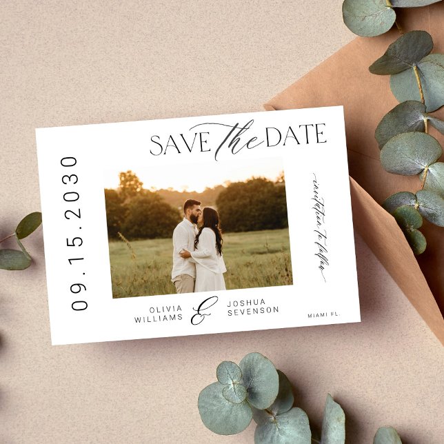Minimalist photo modern typography script wedding save the date (Creator Uploaded)