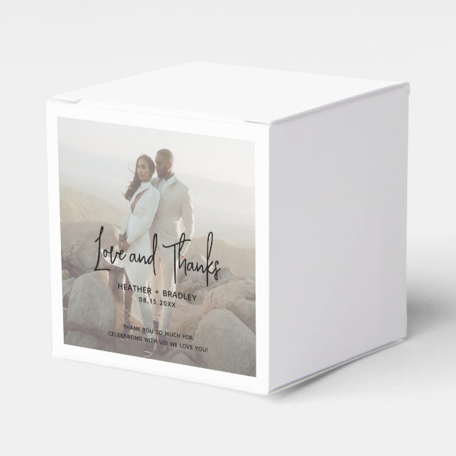 Minimalist Photo Modern Wedding Favor Box (Front Side)